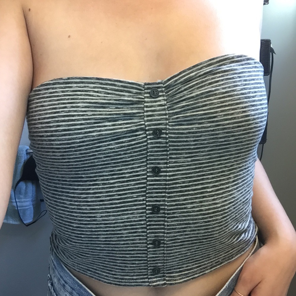 Urban Outfitters gray & white striped tube top